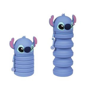 dvi silikoninės Stitch pieštukinės – viena sulankstyta, kita išskleista