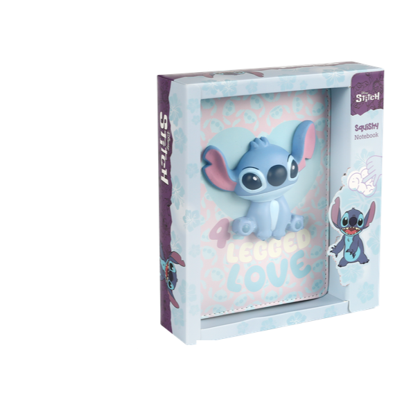 Disney Stitch užrašinė su 3D minkšta figūrėle dėžutėje