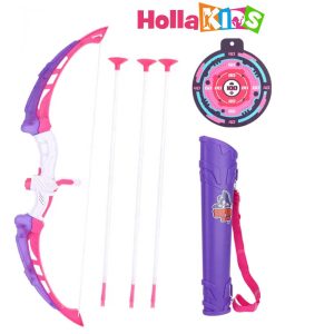 Lankininko rinkinys HollaKids vaikams violetinis su LED efektais ir taikiniu