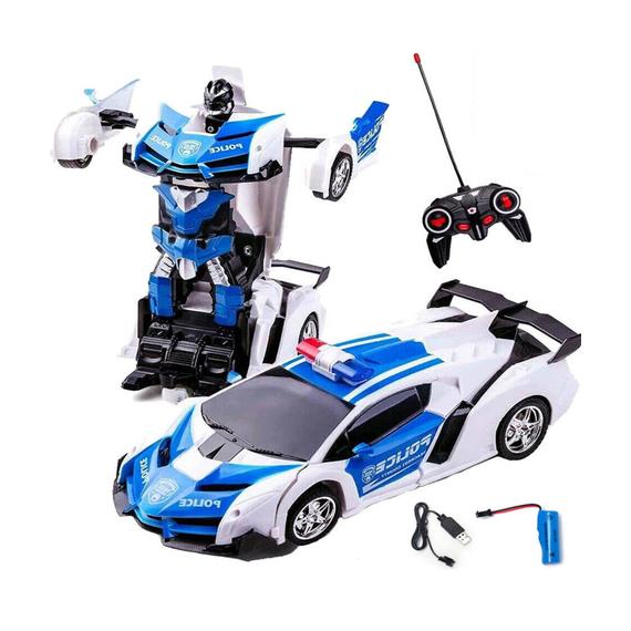 Policijos automobilis virsta robotu