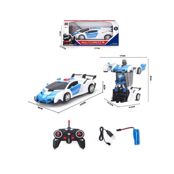 Žaislas policijos mašina transformeris su pultu