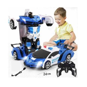 Interaktyvus policijos robotas automobilis su pultu